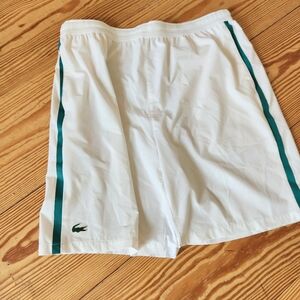 Lacoste white tennis shorts Novak Djokovic